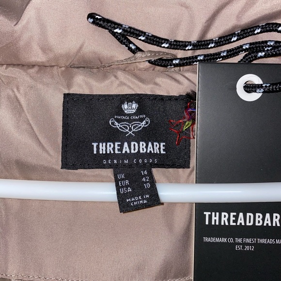 Threadbare cropped puffer jacket in taupe (ASOS) - Picture 4 of 5